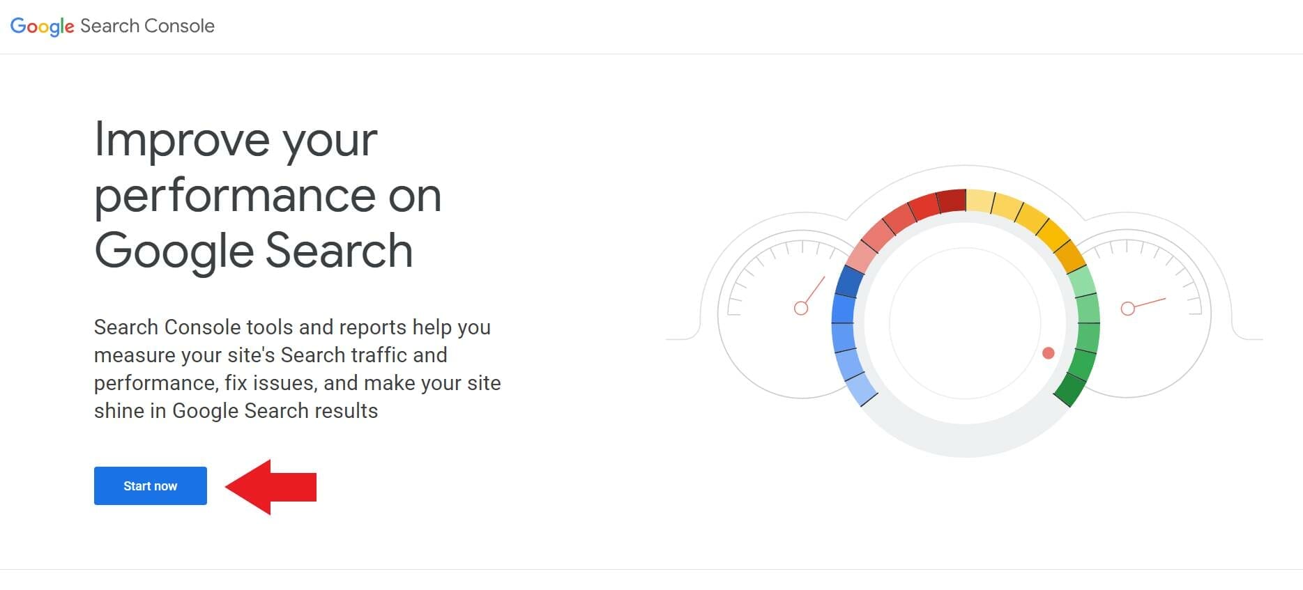 Google Search Console homepage