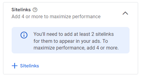 Add sitelinks on driving school ads