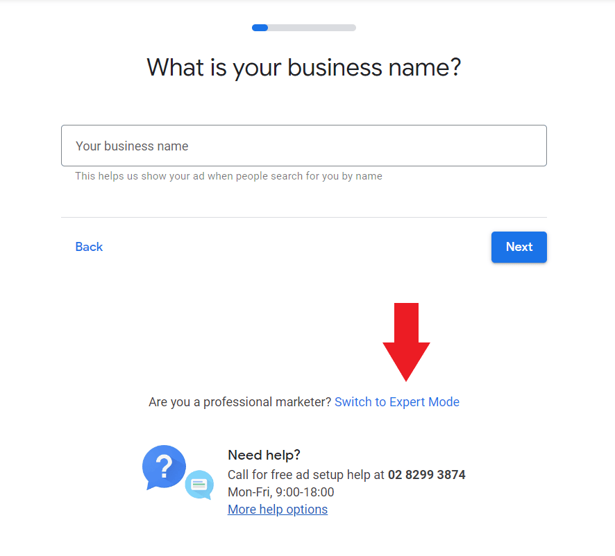 Switch to expert mode