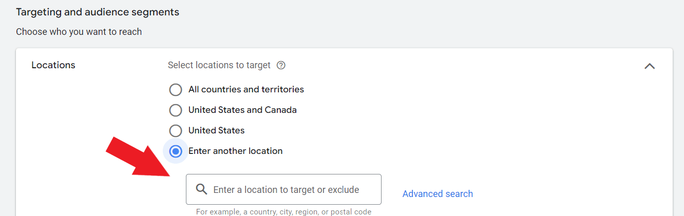 Google Ad campaign for driving schools target location