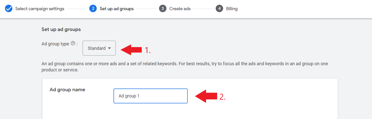 Create Google Ad group for driving schools