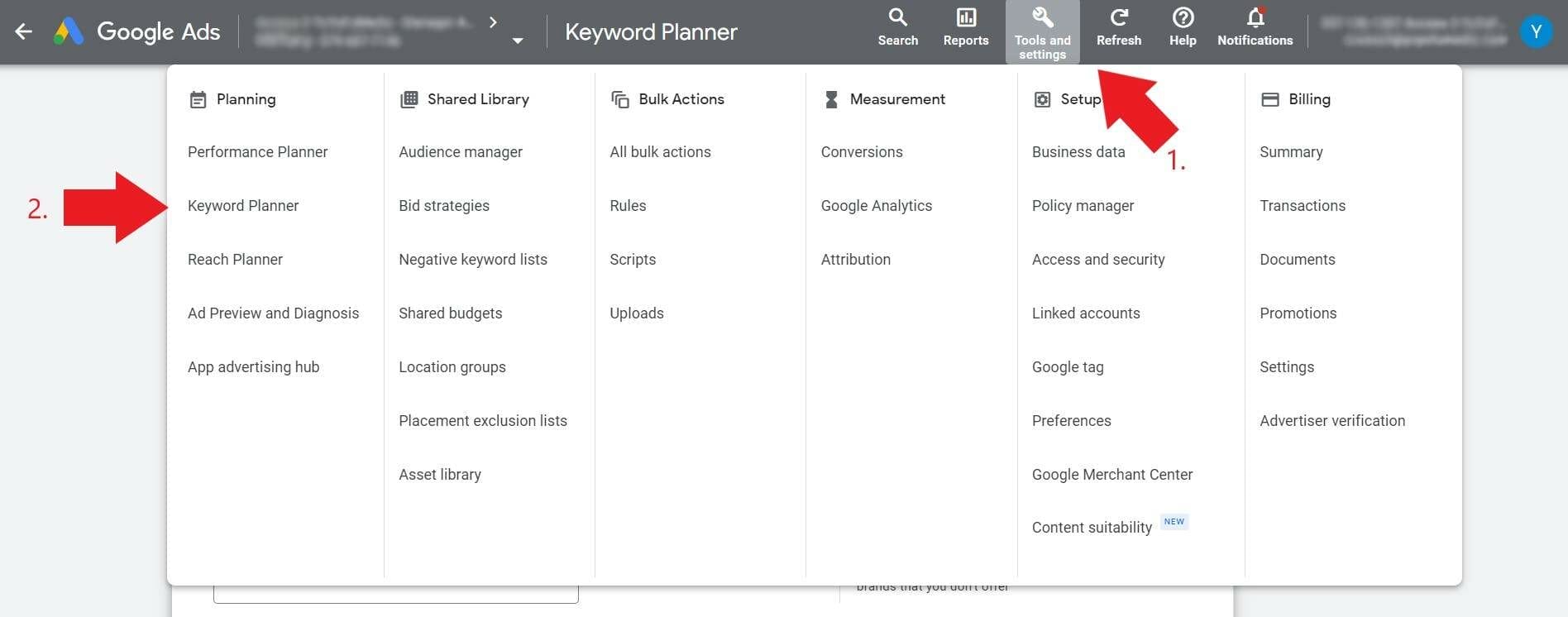 Google Ads Keyword Planner