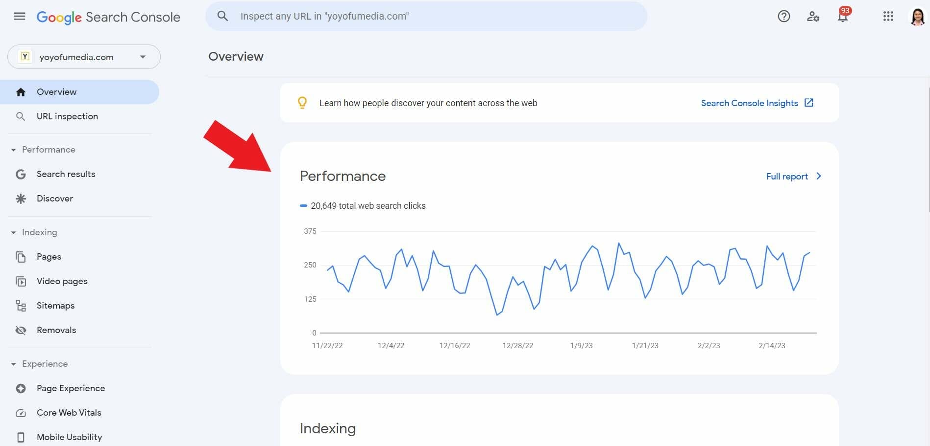 Google Search Console overview