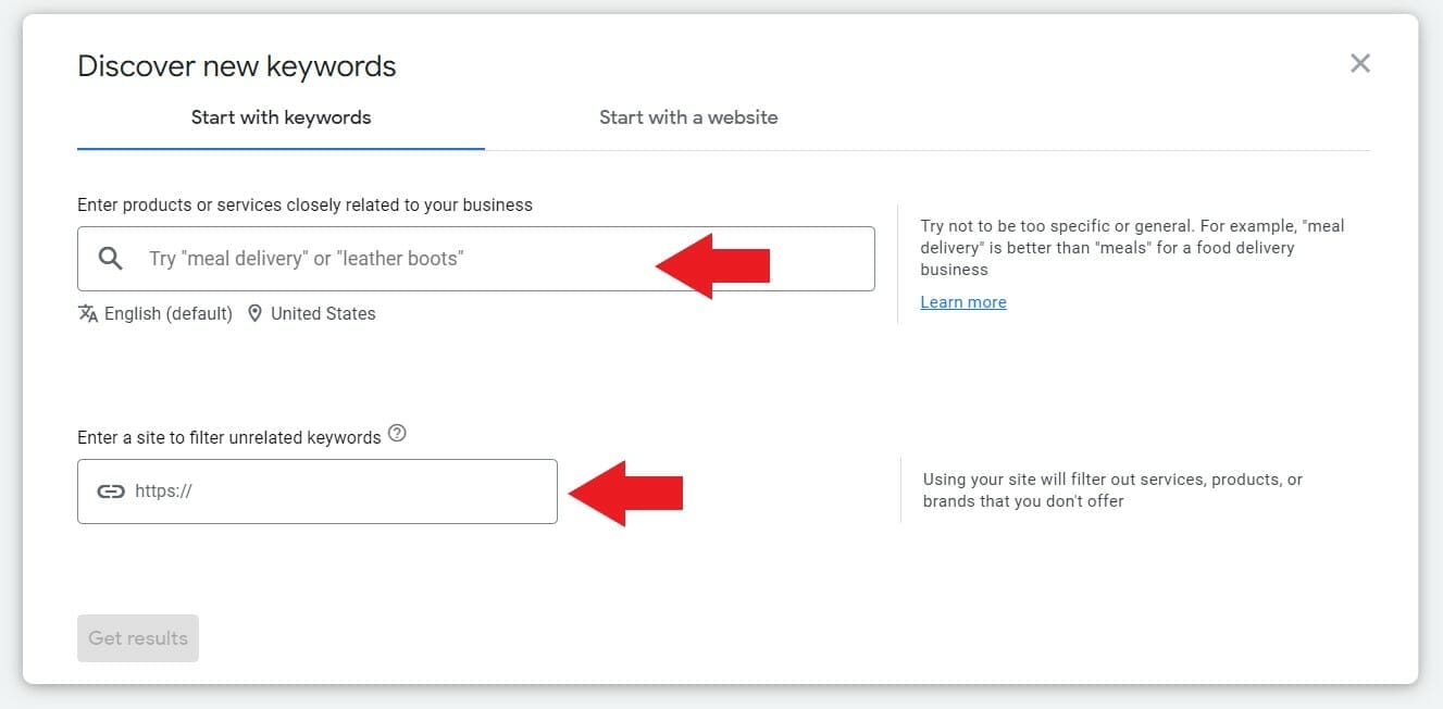 Discover relevant keywords by entering services offered in driving academy