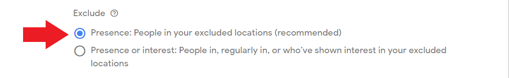 Excluding specific audience