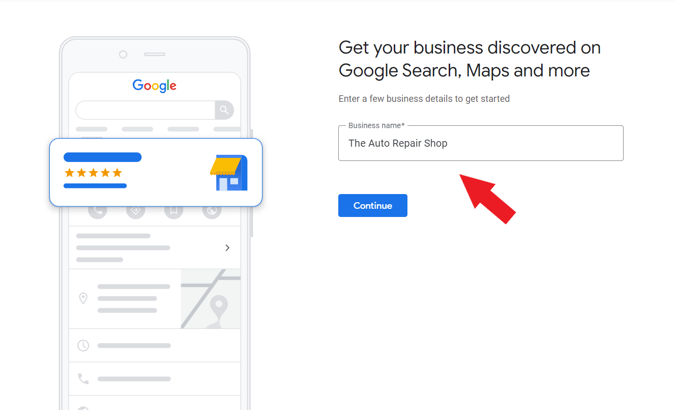 Start Google My Business for auto repair shops