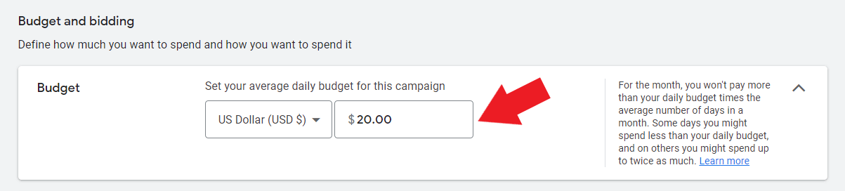 Set tree removal campaign budget
