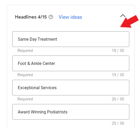 Create podiatrist headlines