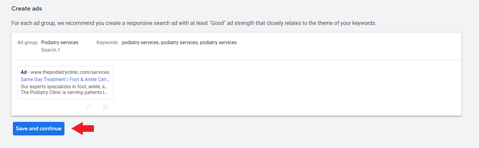 Save podiatry clinic ad copy