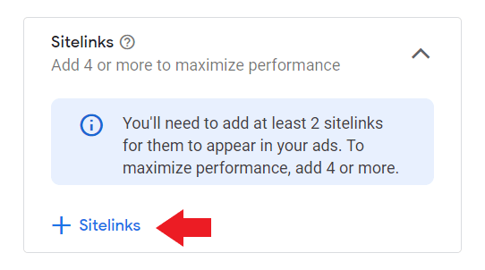 Add sitelink extension