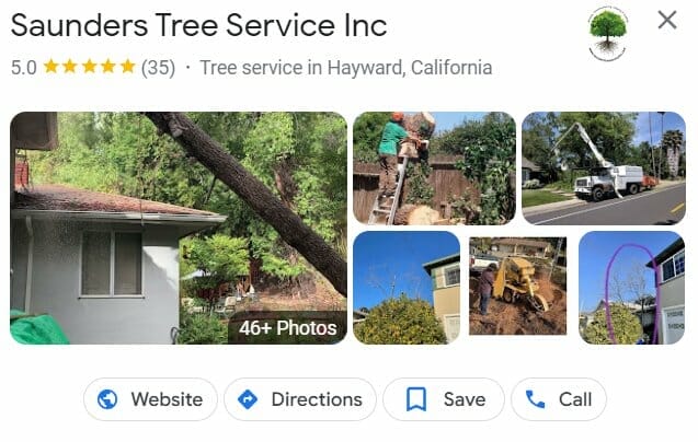Adding relevant photos of tree removal company