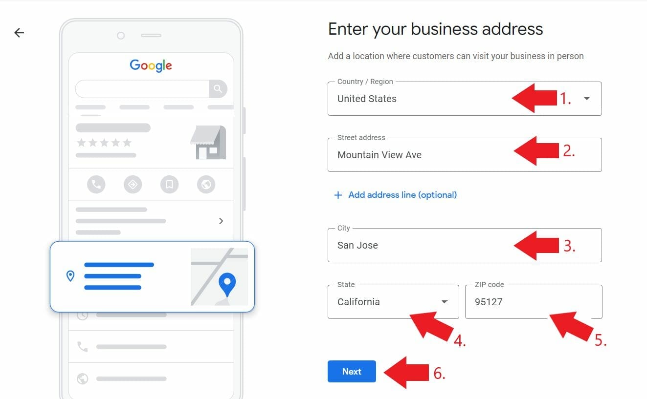 Enter tree removal business address 