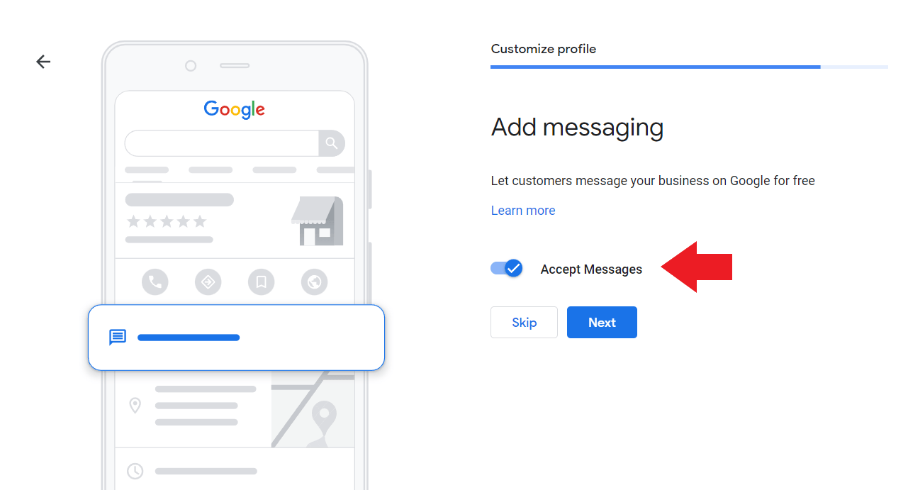 Enable messaging in Google My Business