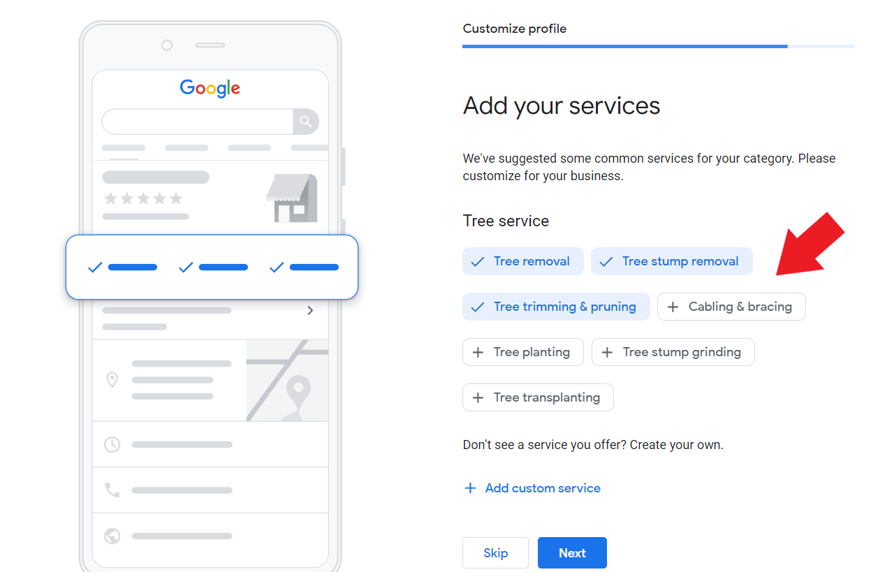 Add tree removal services offered
