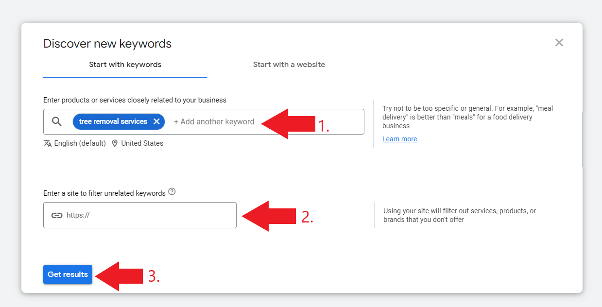 Discover relevant keywords using Google Ads Keyword Planner