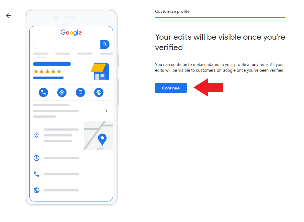 Click continue to save changes