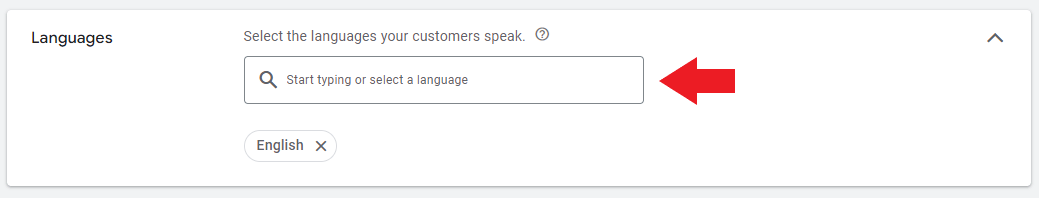 Select the languages that your audience use