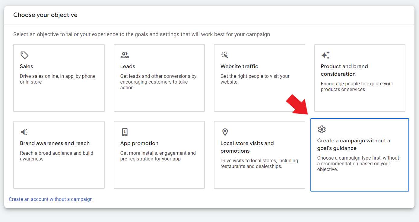 Google ads objective