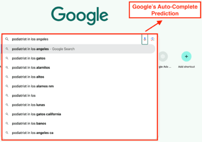 googles auto complete prediction