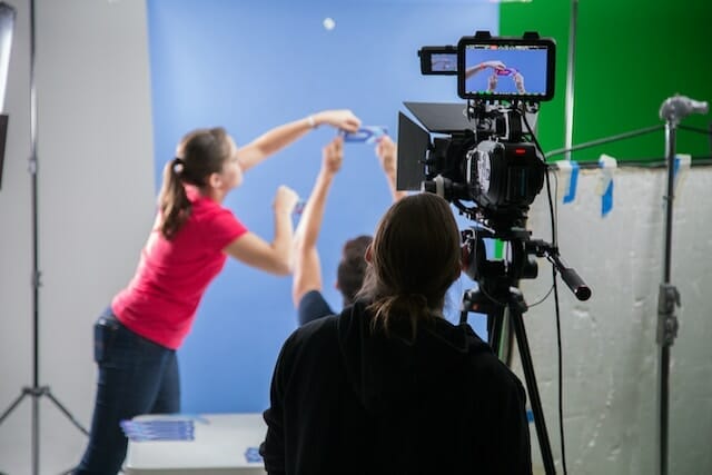 Behind the scenes of filming a video marketing campaign of a podiatry clinic