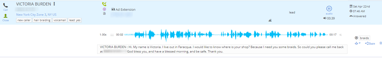 google ads campaign for hair salon call lead 1