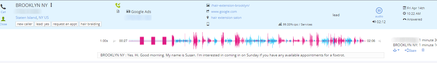 google ads campaign for hair salon call lead 4
