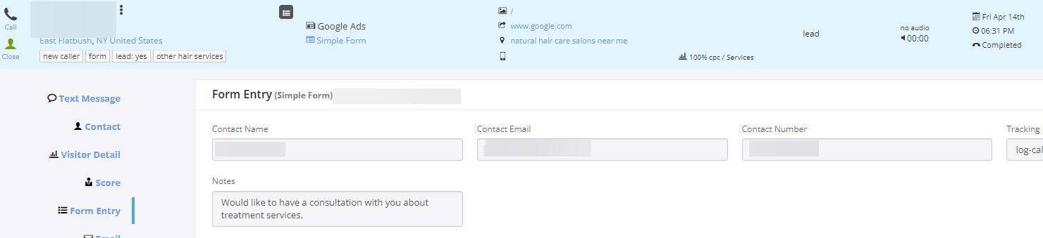 google ads campaign for hair salon form lead 6