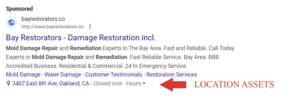 location assets example for mold remediation business campaign