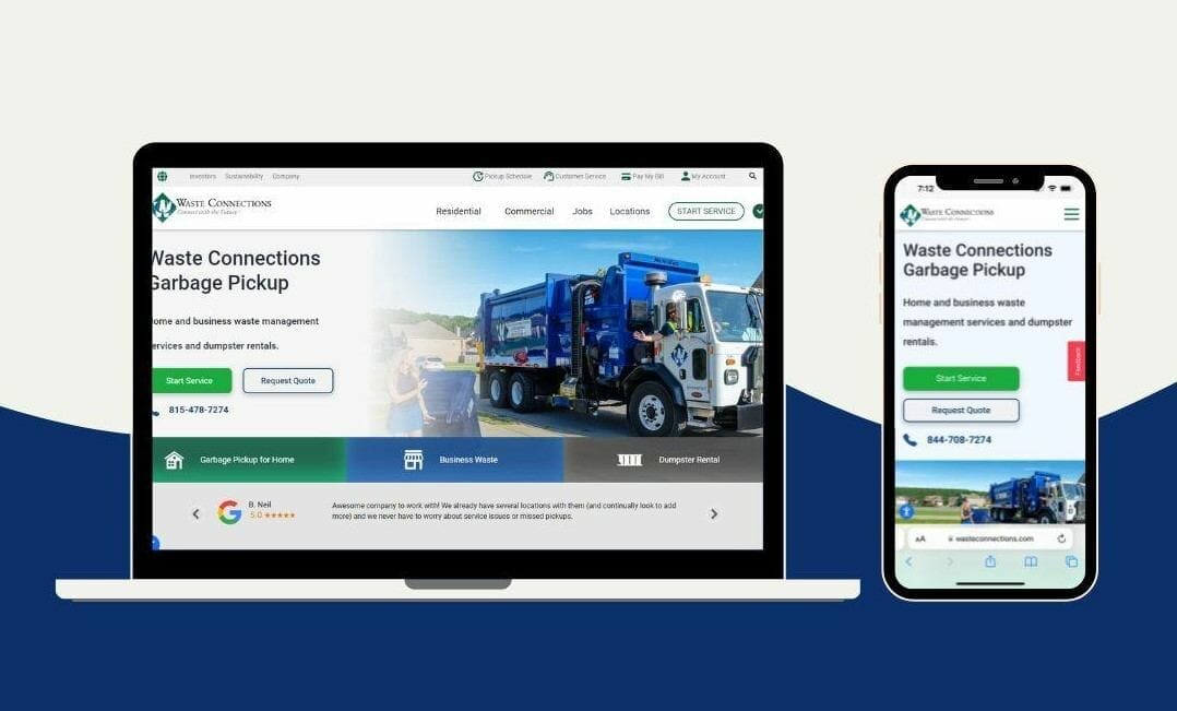 Mobile-friendly dumpster website