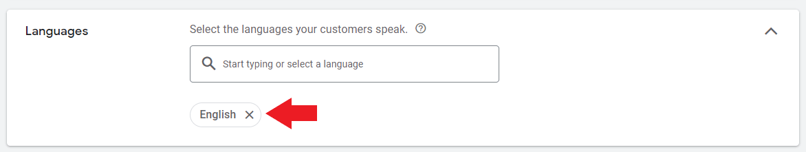 Enter the language that your target audience uses