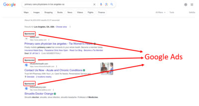 google ads for primary care physicians