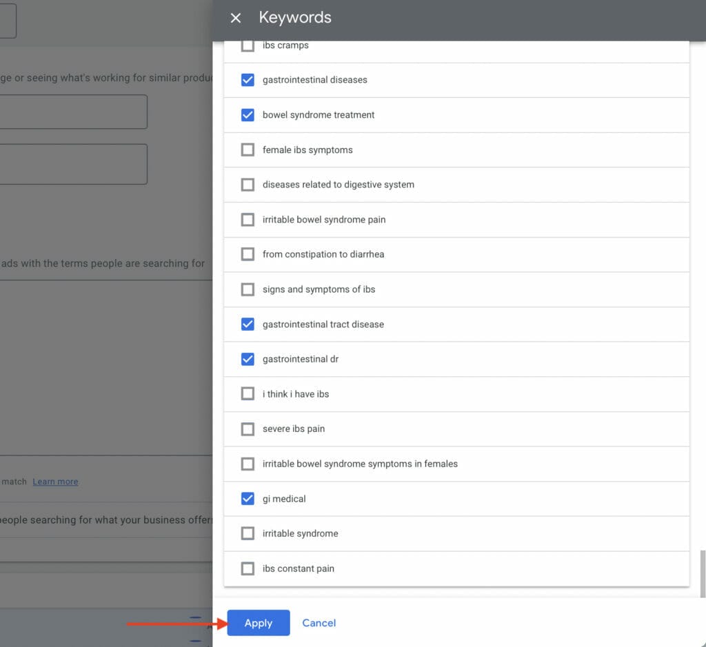 adding new keyword suggestions for ppc campaign