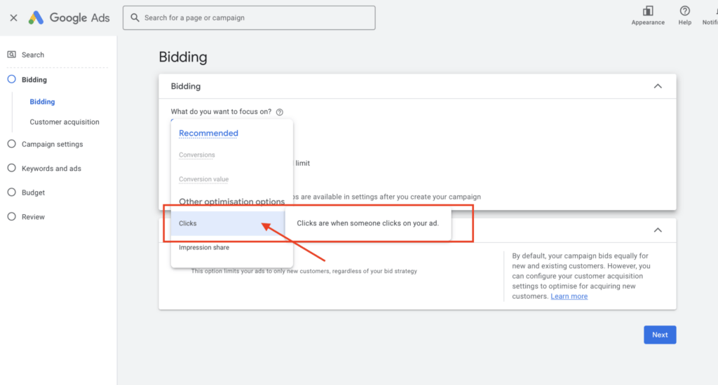 bidding focus setting for dentists