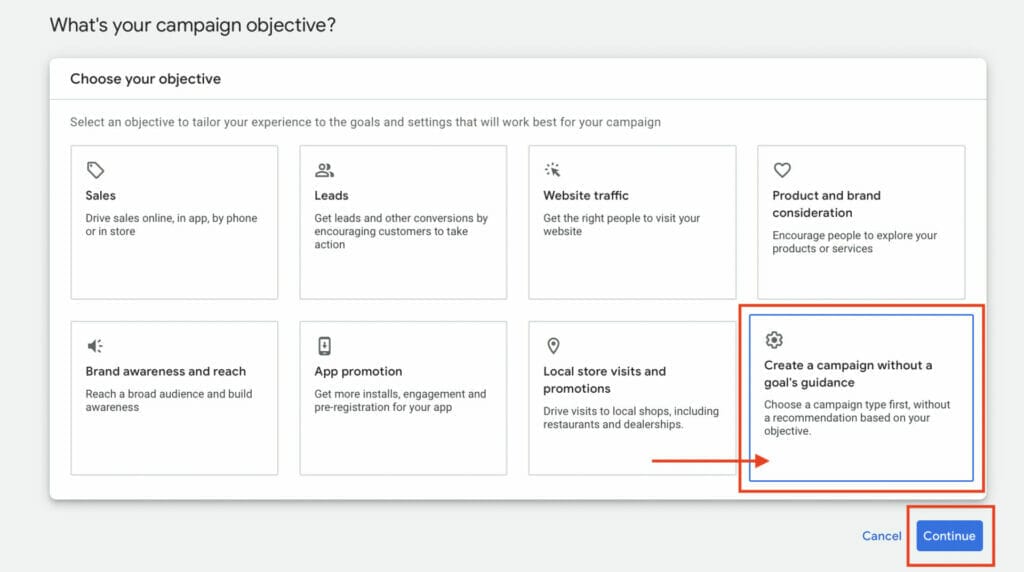 without a goal campaign guidance objective