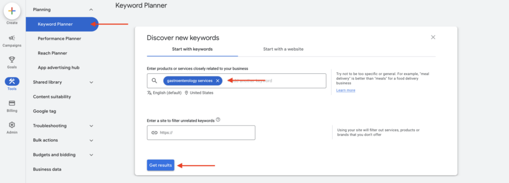 adding more keywords to existing campaign using keyword planner