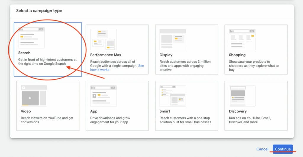 search type campaign for ent doctors