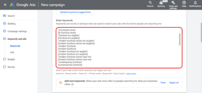Google Ads for Furniture Stores