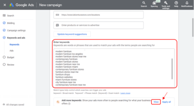 Google Ads for Furniture Stores