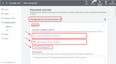 Google Ads for Furniture Stores