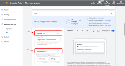 Google Ads for Furniture Stores