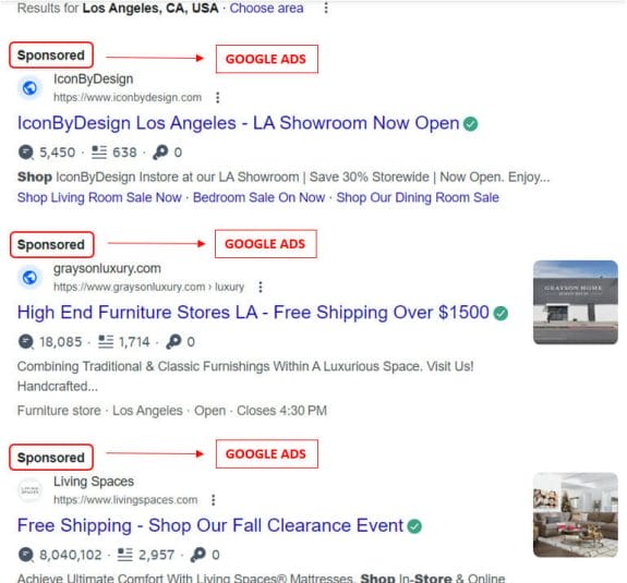Google Ads for Furniture Stores