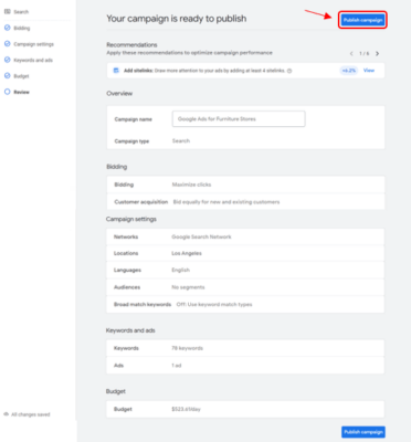 Google Ads for Furniture Stores