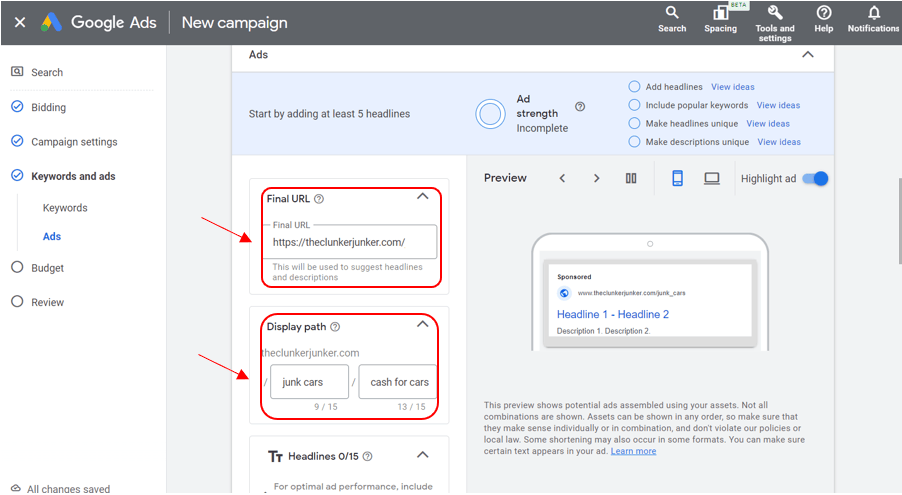 Google Ads for Junk Car Business