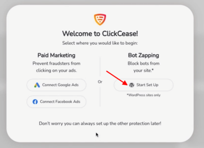 Click "Start Set Up" under "Bot Zapping"