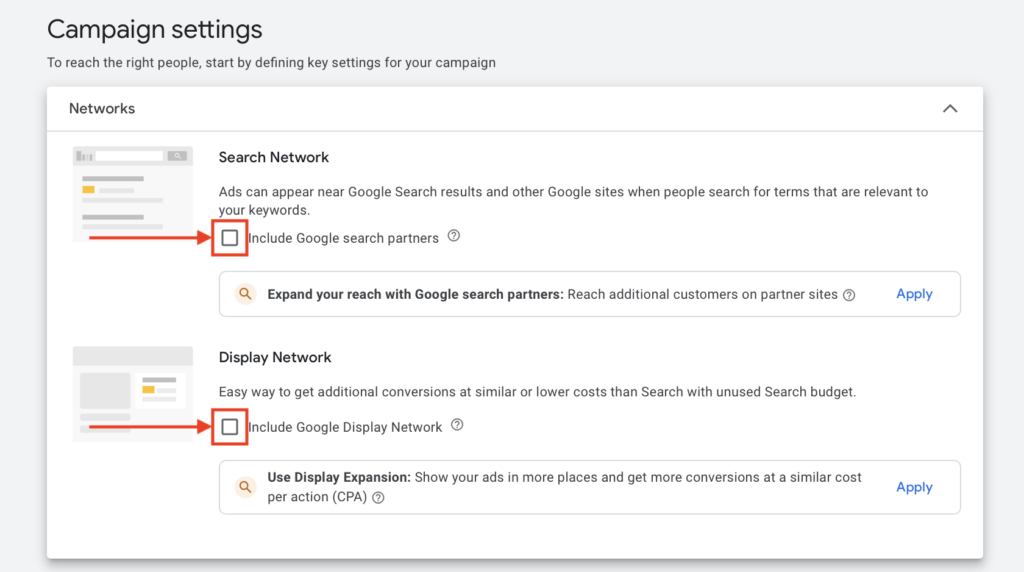 campaign network settings for vets