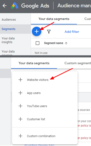 Choose the type of remarketing list that you want to create