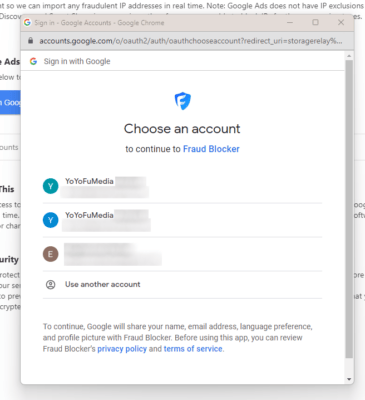 Click the Gmail account that you want to connect