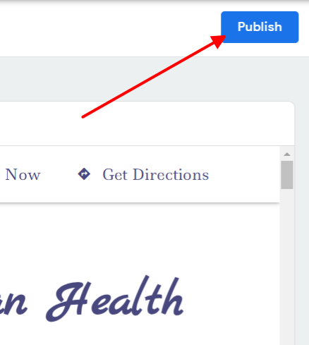 Publish your Google Business profile website
