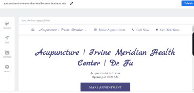 Google Business Profile website for acupuncture