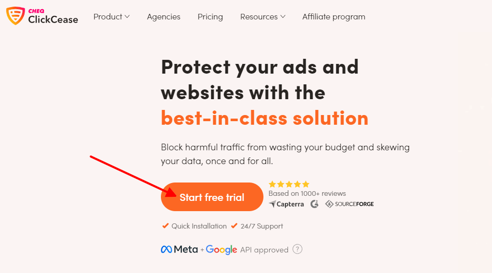 Start free trial with ClickCease